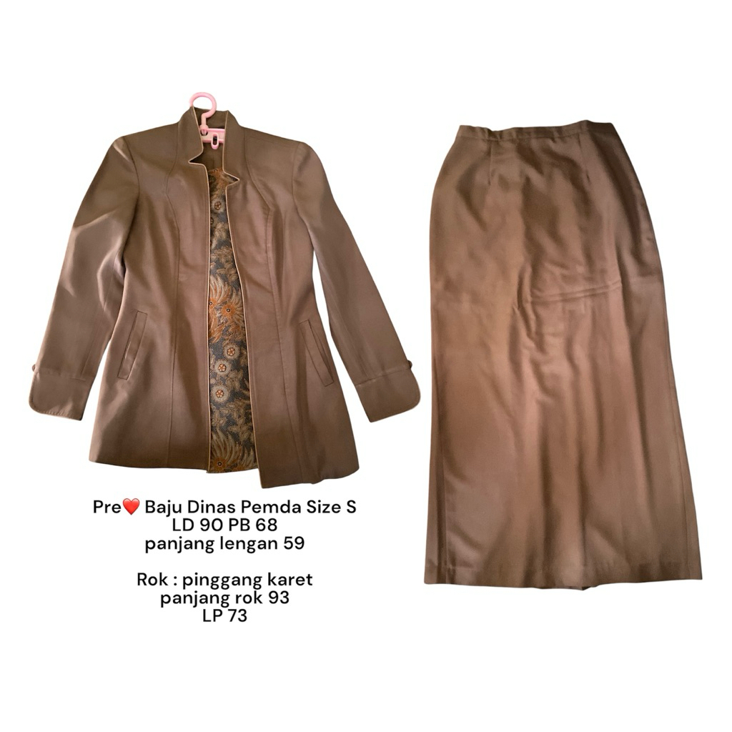 Preloved baju dinas pemda coklat size S/setelan kantor/setelan kerja/baju kerja kantor wanita