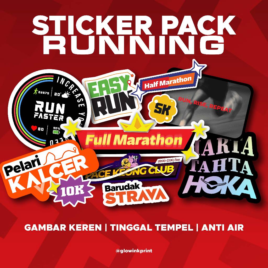 

Stiker Running, Stiker Lari Vinyl Anti Air