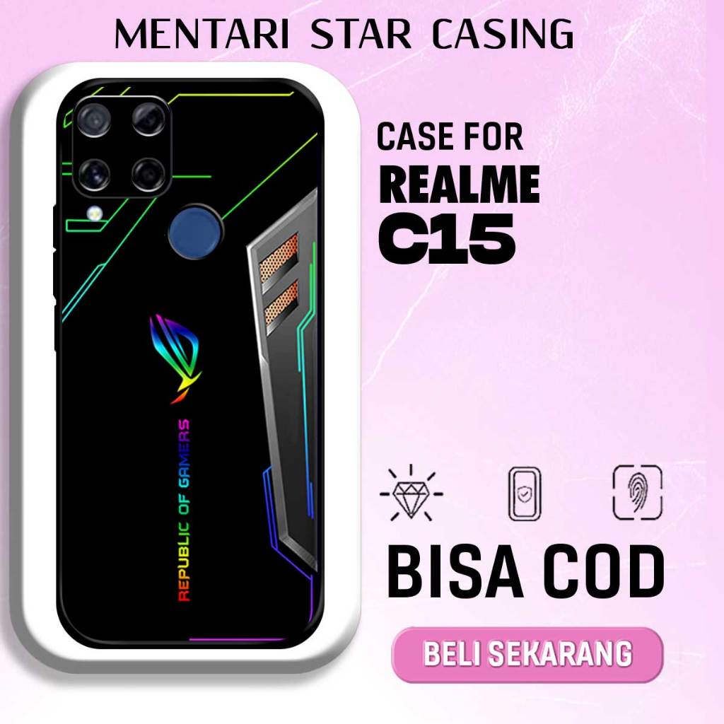 CASE REALME C15 - Softcase Premium Matte Hard Case - Case Glossy Motif ROG