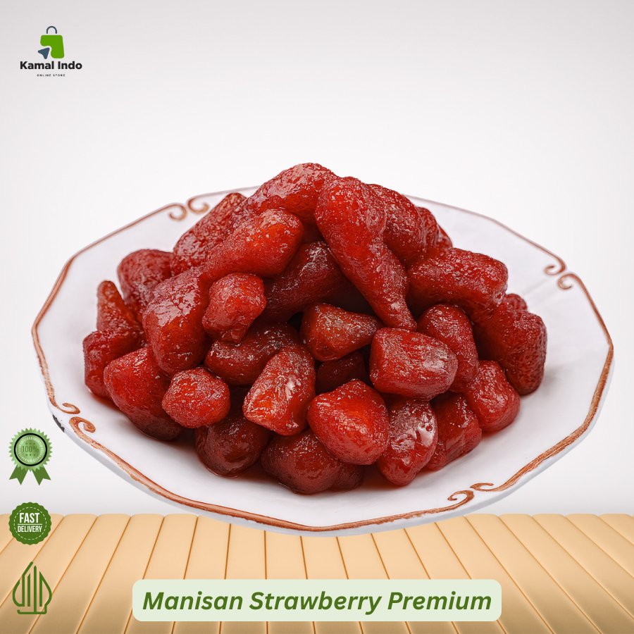 

Manisan Strawberry Impor | Buah Kering Premium | Snack Sehat & Lezat 250g | 500g | 1kg