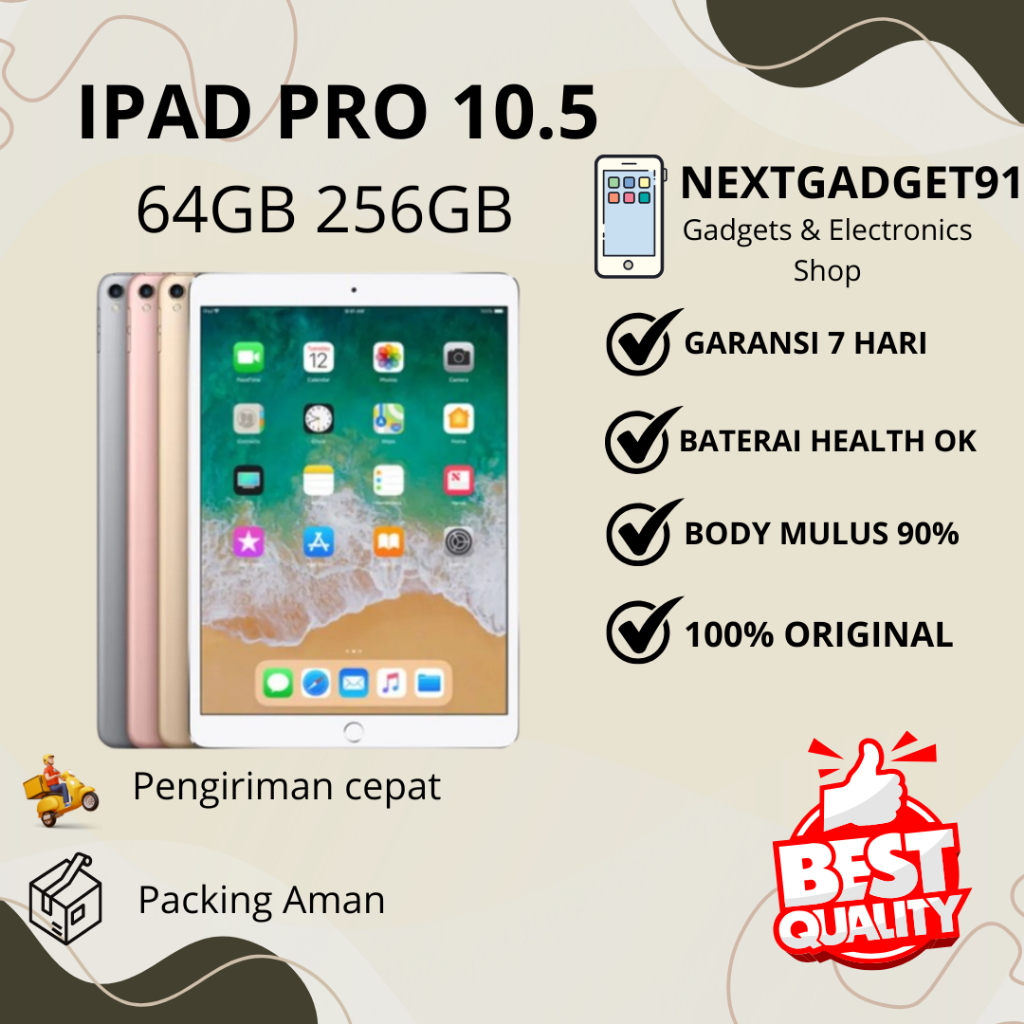 Ipad Pro 10.5 64GB 256GB 512GB Wifi Only Second ORIGINAL Best Quality FULLSET - Nextgadget91