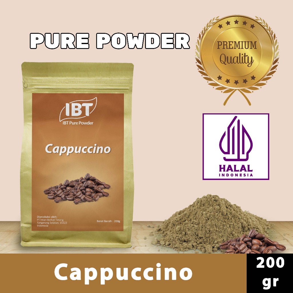 

Pure Cappuccino Powder Essence Murni Bubuk Import Makanan Kue 200 gr