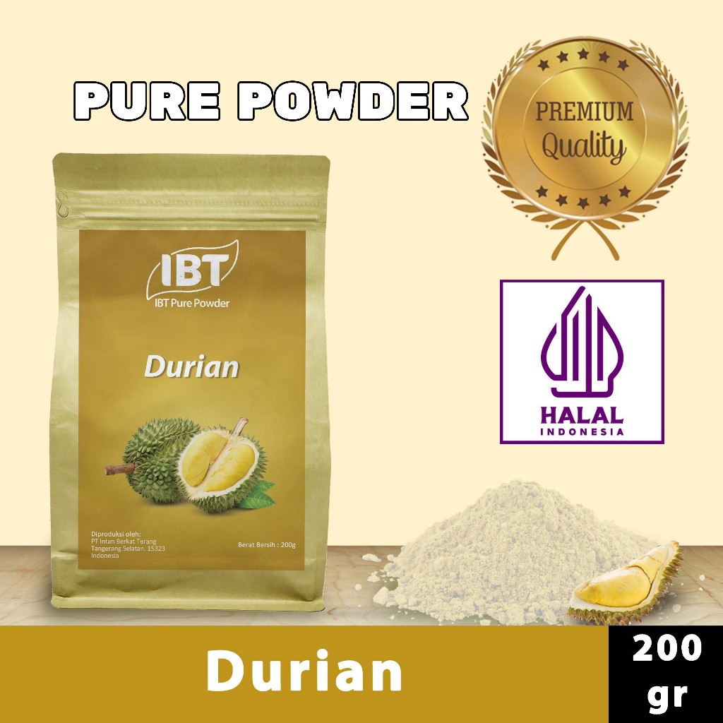 

Pure Durian Powder Essence Murni Bubuk Import Makanan Kue 200 gr