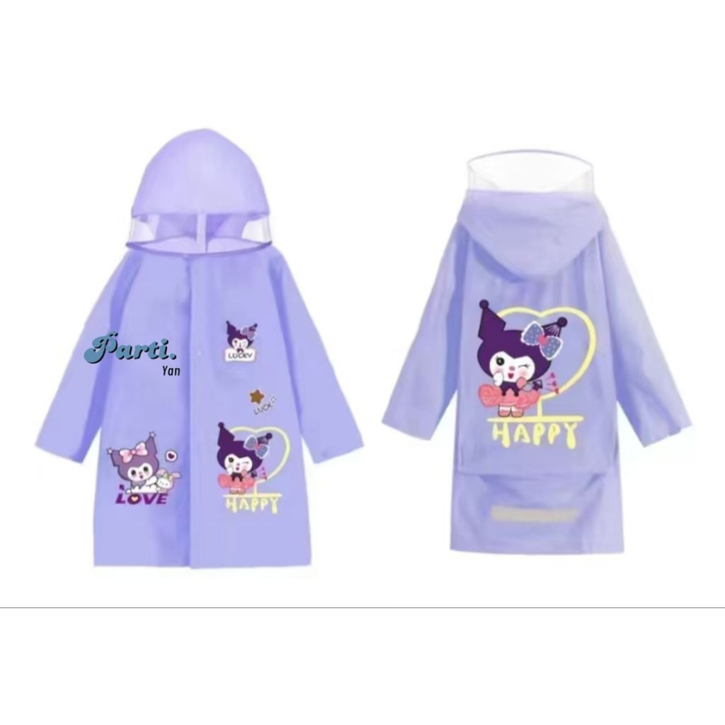 901-Jas Hujan Kuromi Backpak/Jas Hujan Terusan Anak/Jas Hujan Backpak/JasHujan Anak/Raincoat