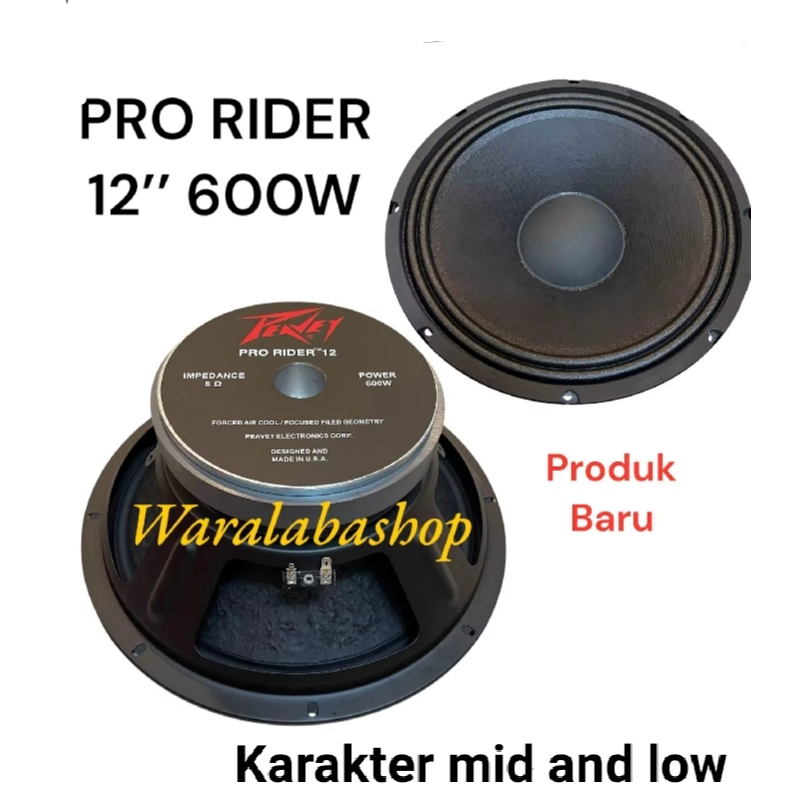Pro Rider Speaker compononet peavey 12 Inch 600W Karakter Mid dan Low