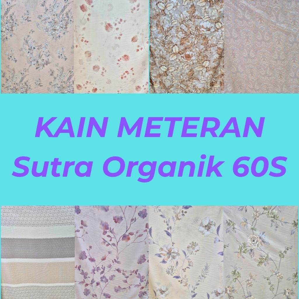 Kain Meteran Sutra Serat Bamboo Organik Tc 60s Kain Sprei, Piyama, Selimut Lebar 250cm