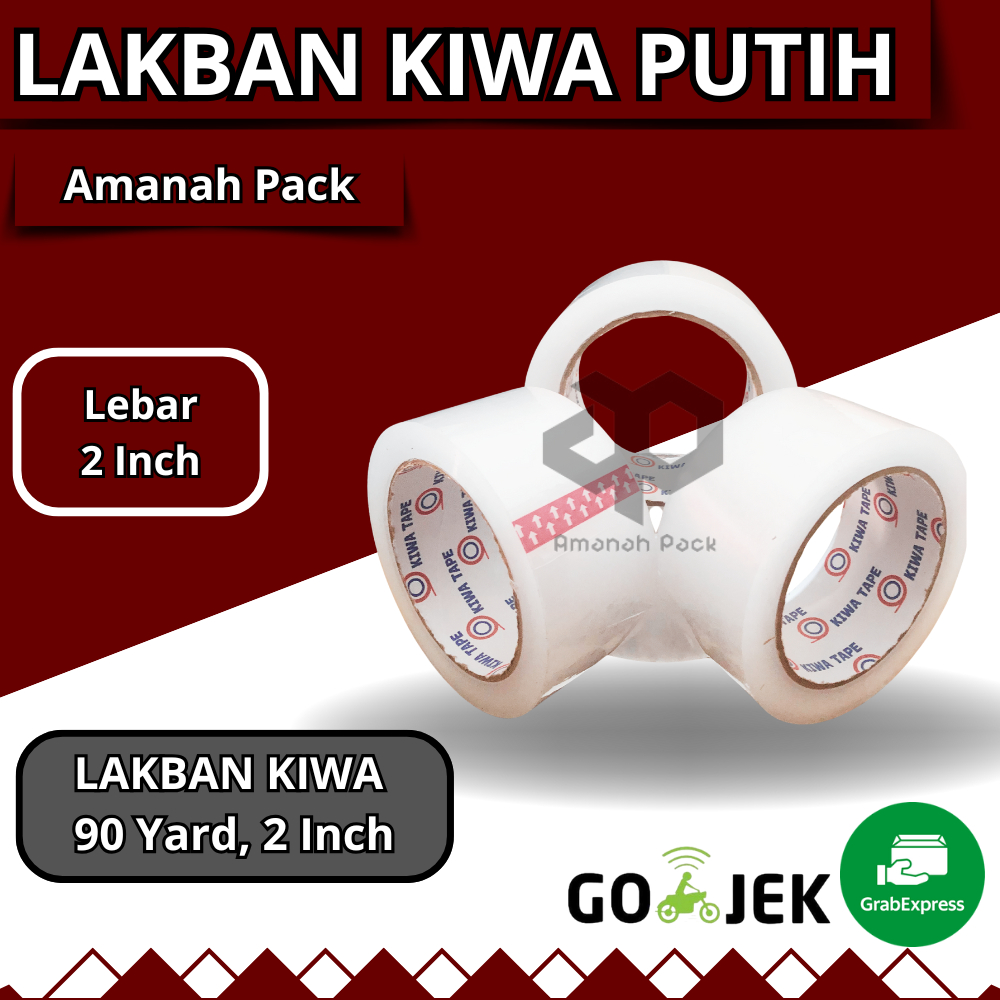 

LAKBAN KIWA TAPE PUTIH 48MMX90YARD, WARNA PUTIH KACA PALING MURAH BERKUALITAS