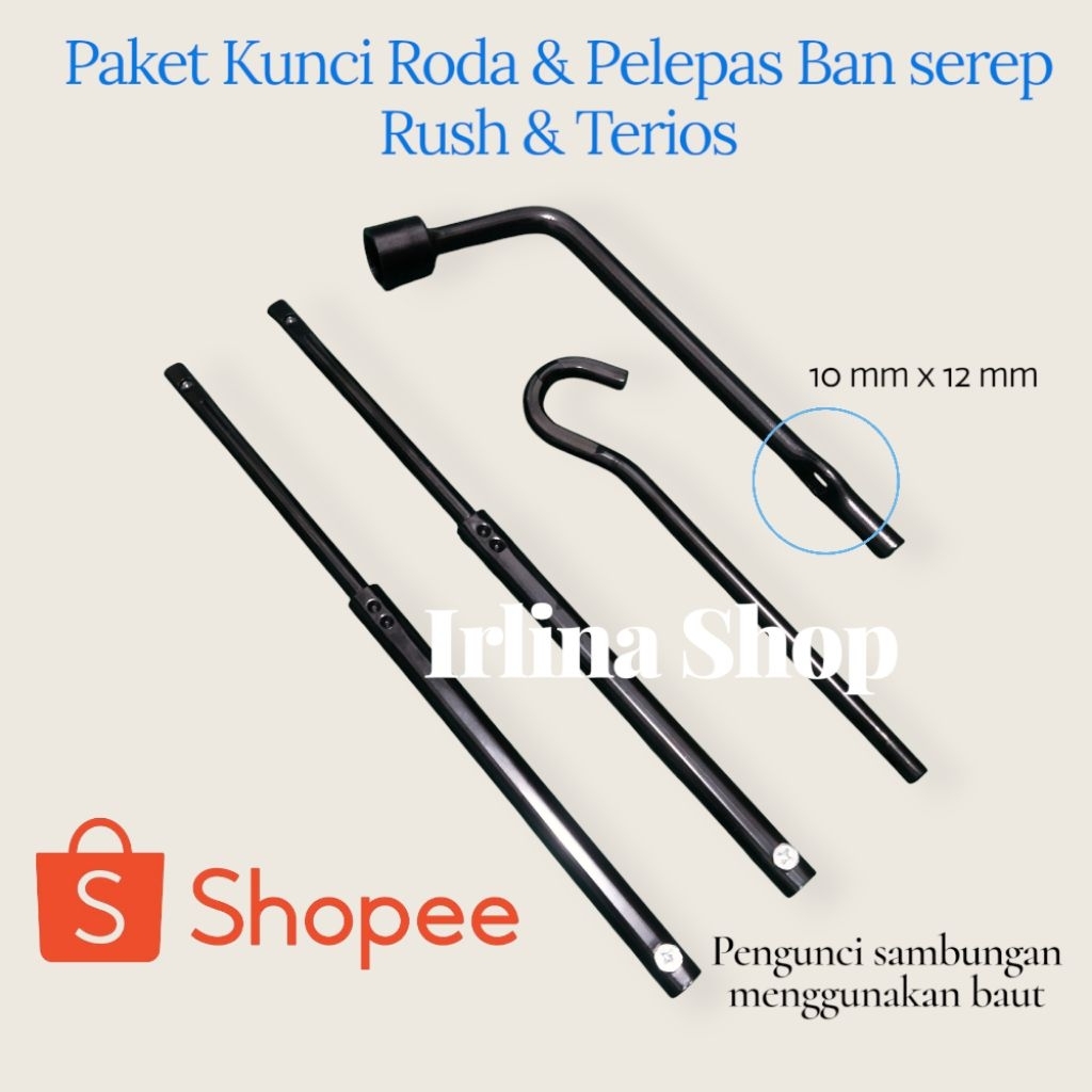 Paket Kunci Roda & Handle set Pelepas Ban Serep Mobil Toyota Rush & Daihatsu Terios