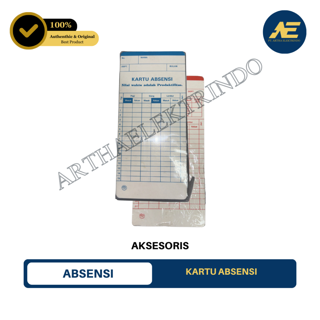 Kartu Absen - Kartu Absensi - Kartu Untuk Mesin Absen Ceklok Manual