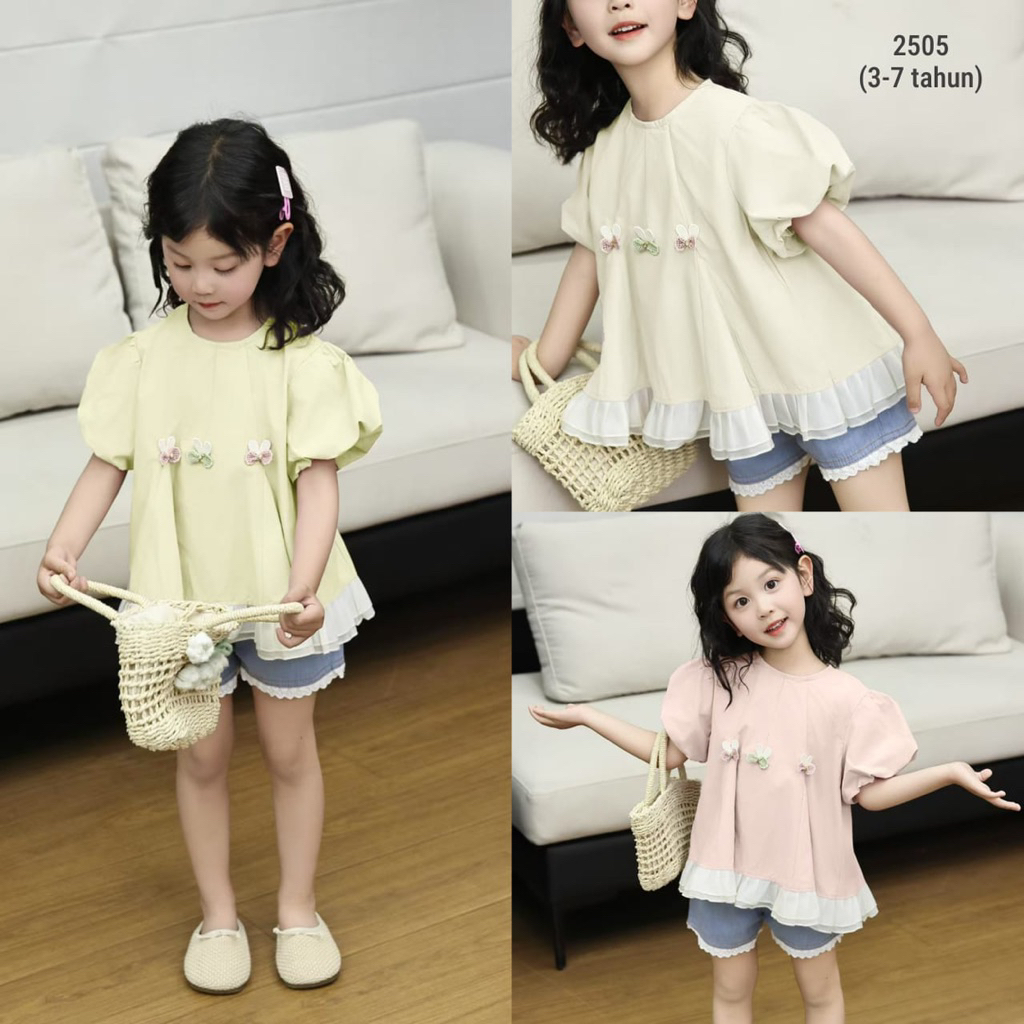 Blouse Anak Lengan Balon Kualitas Import BKK murah