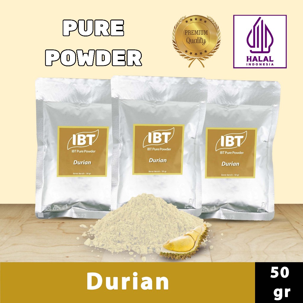 

Pure Durian Powder Essence Murni Bubuk Import Makanan Kue 50 gr