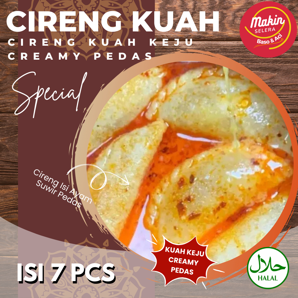 

Cireng Kuah Keju Creamy Pedas 7 Pcs Cireng Isi Ayam Suwir Kuah Keju Pedas 7 Pcs By Makin Selera