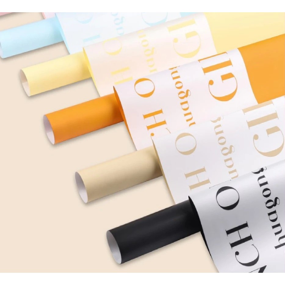 

20 LEMBAR Kertas Buket Bunga Bi Color Solid Dua Warna Flower Wrapping Cellophane Waterproof Florist