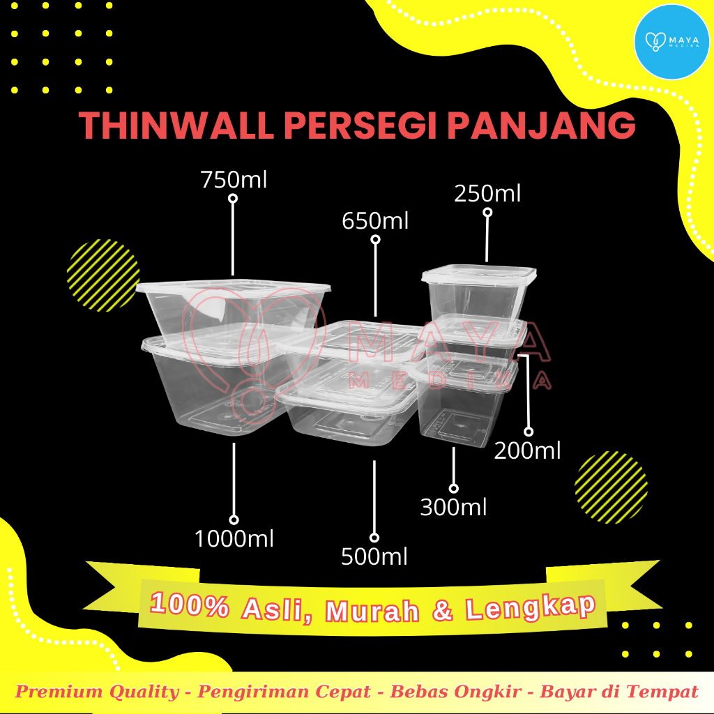 Thinwall Kotak Makan Plastik Food Container Persegi panjang