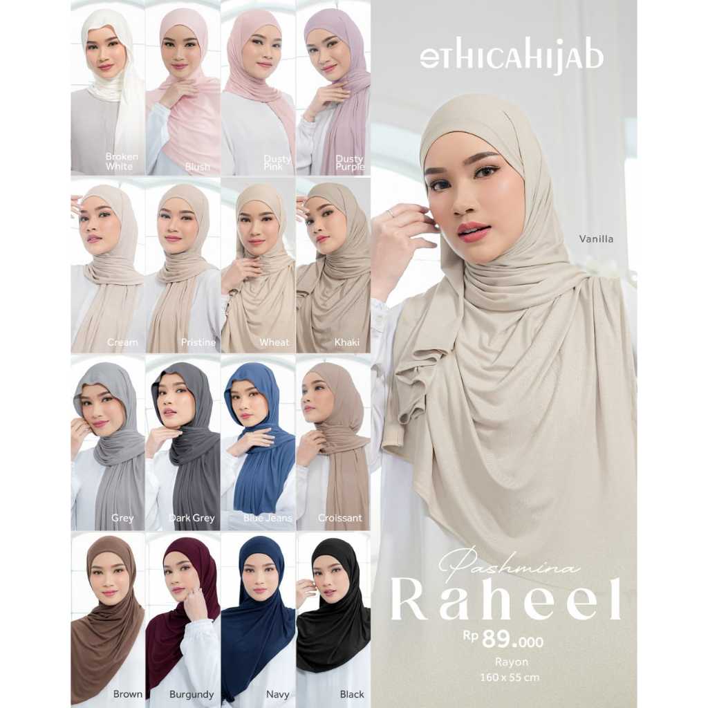 ETHICA HIJAB PASHMINA RAHEEL / ETHICA HIJAB PASHMINA SERIES / HIJAB WANITA TERBARU / HIJAB POLOS ETH