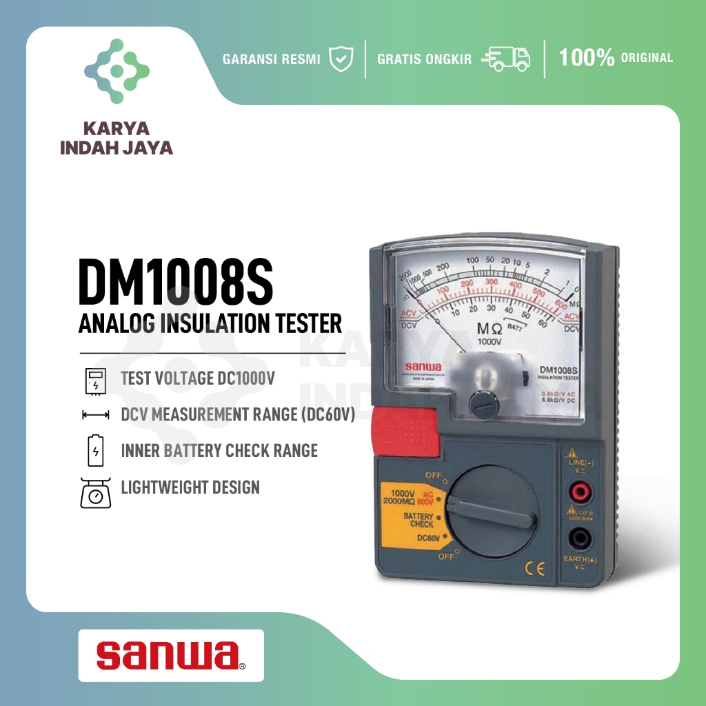 Analog insulation tester Sanwa DM1008S