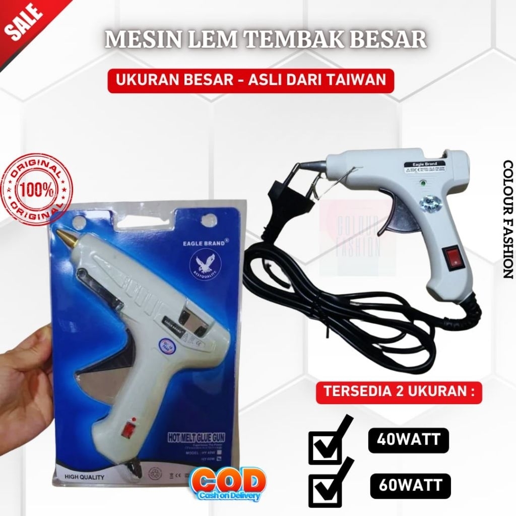 

Alat Lem Tembak 40W / Glue Gun Eagle Brand Kecil dan Besar Lem Lilim
