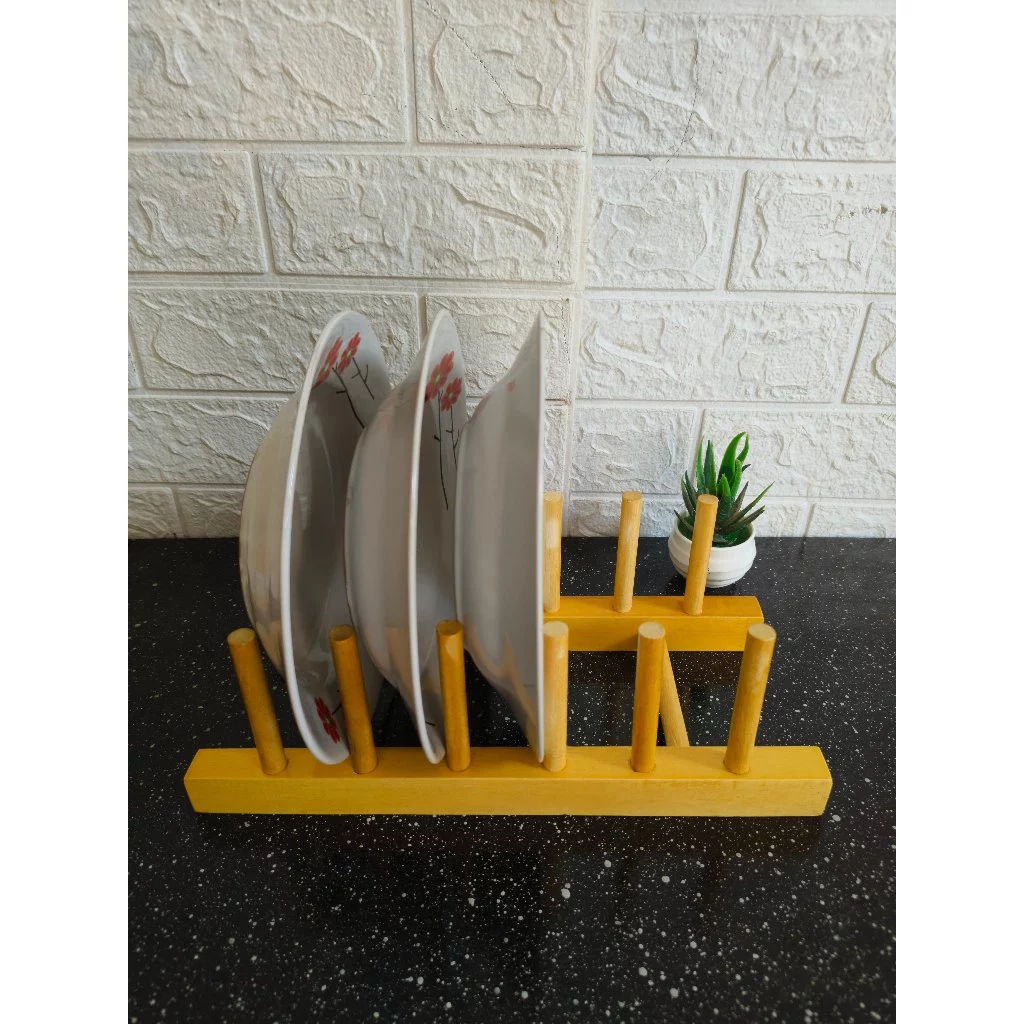 Rak Piring Kayu Aesthetic Rak Sebaguna Rak Gelas Kayu Viral Kualitas Terbaik