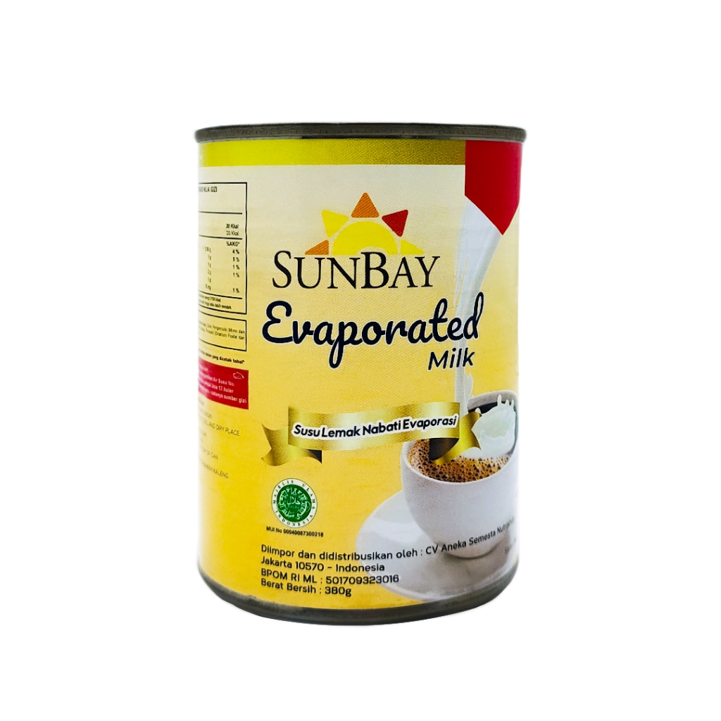 

Sunbay Evaporated Milk 380gr Susu Lemak Nabati Evaporasi / Susu Evaporasi Sunbay