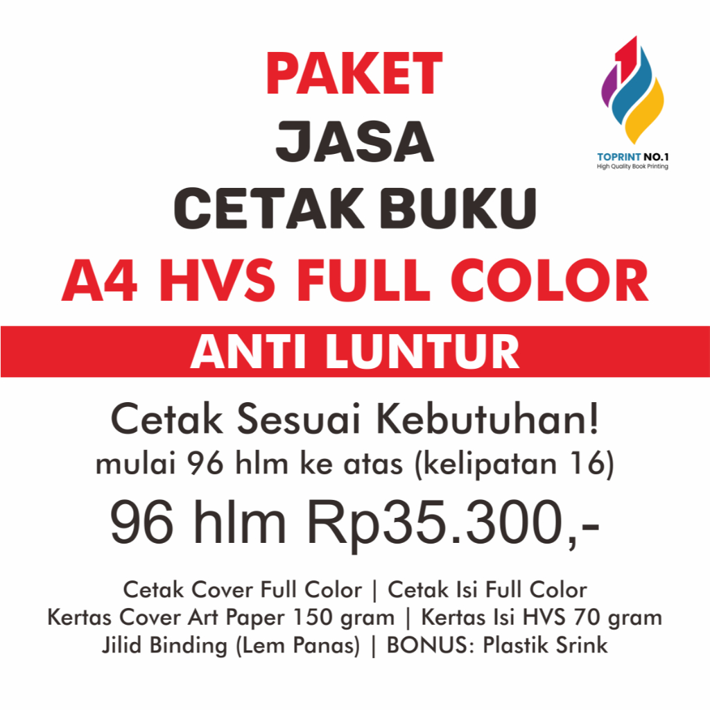 

Paket Jasa Cetak Buku A4 HVS Full Color – Berkualitas