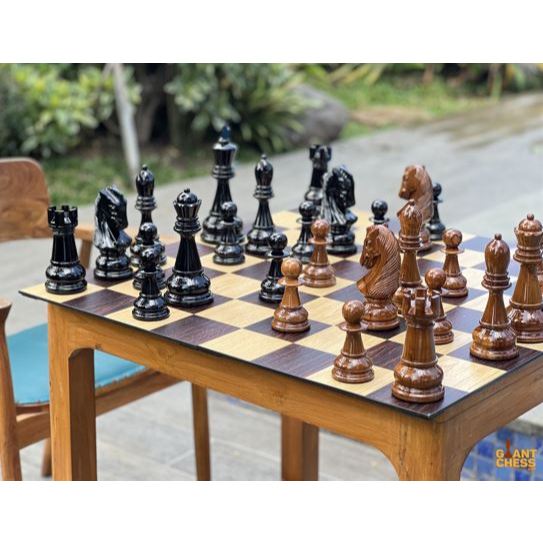 Giant Chess - CATUR 100% KAYU JATI ASLI 1 set (Catur Kualitas Internasional) Premium Catur Teak Wood