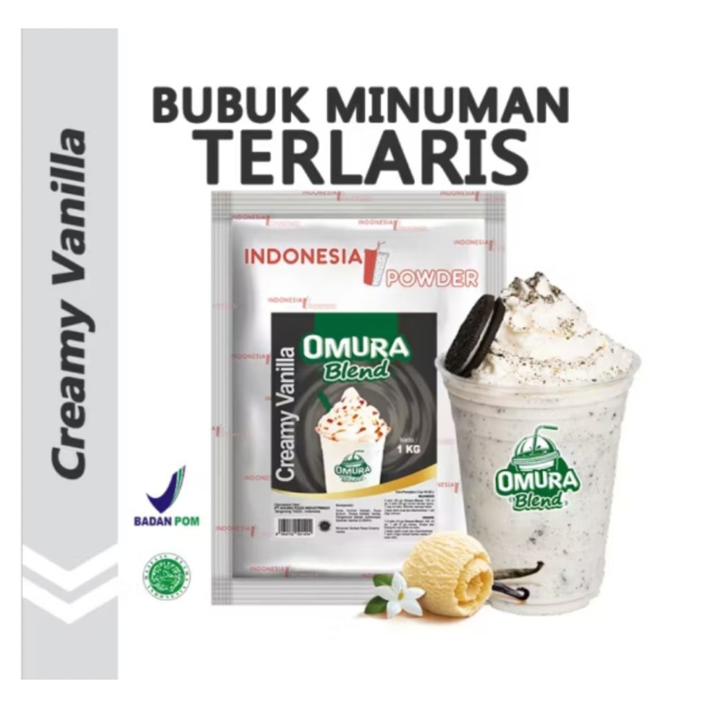 

Omura Blend Bubuk Minuman Premium Rasa Creamy Vanilla / Vanilla Powder Drink 1kg Omura Powder