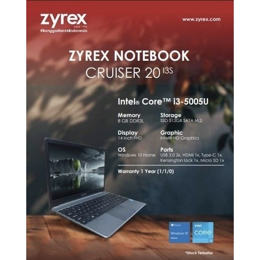 

ZYREX NOTEBOOK CRUISER 20 I3S TKDN