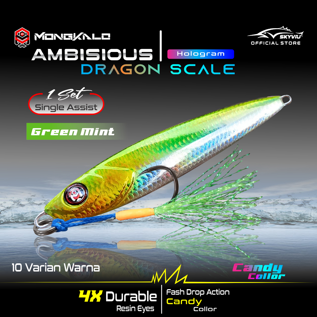 Mongkalo Ambisious Sisik-Kecil noGID noMotif Candy 20 Hijau-Mint