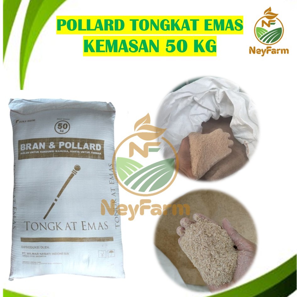 1 Zak Tongkat Emas Pollard Gandum Cap Tongkat Emas Kemasan 50kg