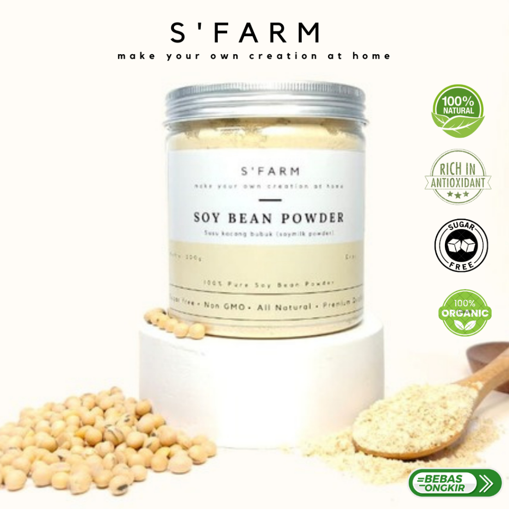 

S'FARM Soy Bean Powder / Susu Kacang Kedelai Bubuk / Soy Milk Powder 200gr