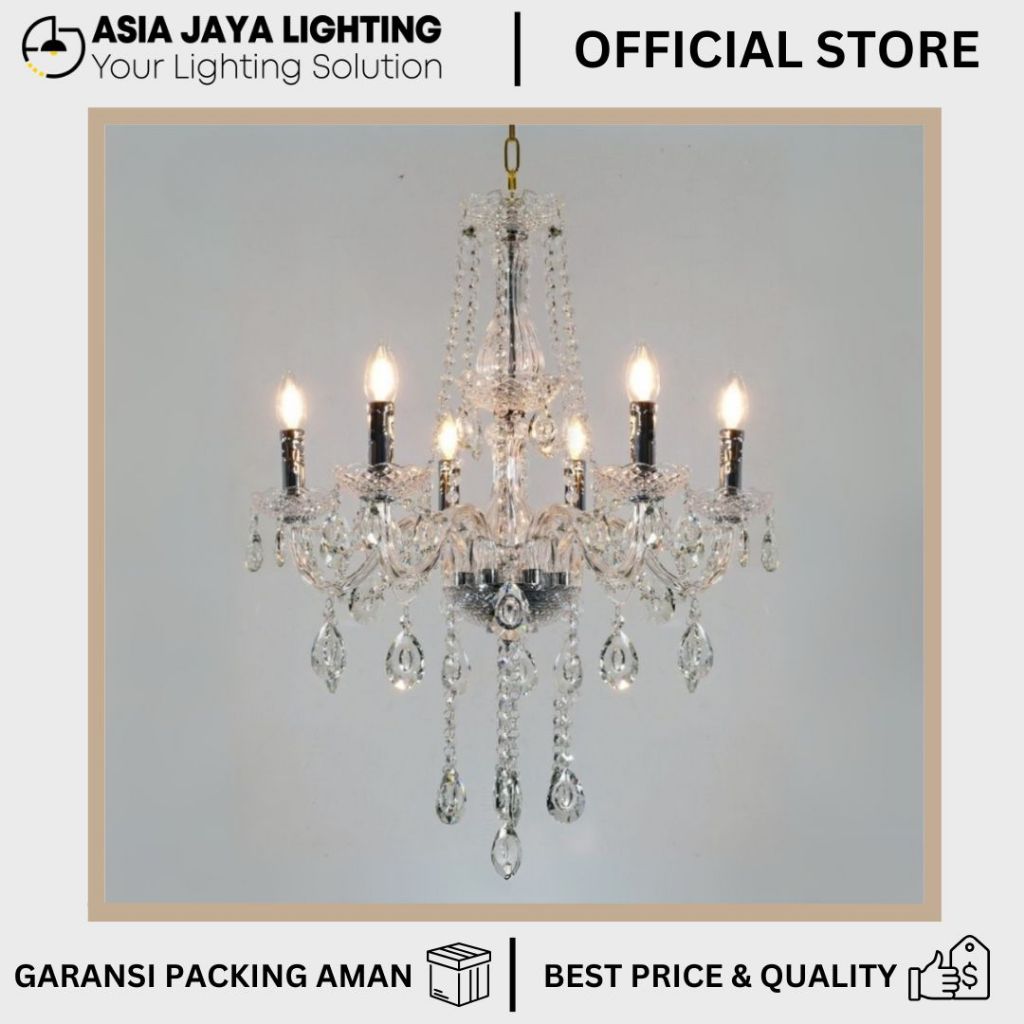 LAMPU GANTUNG KRISTAL / LAMPU KRISTAL HIAS / LAMPU KRISTAL GANTUNG / CHANDELIER KRISTAL / LAMPU KRIS