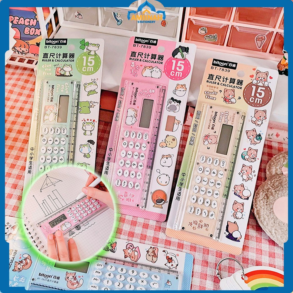 

Kalkulator 8 Digit Karakter 2IN1 Mini Portable / Perlengkapan Sekolah Anak Kalkulator Penggaris 15cm Multifungsi / Set Ruler Calculator Amiinah Stationery A65