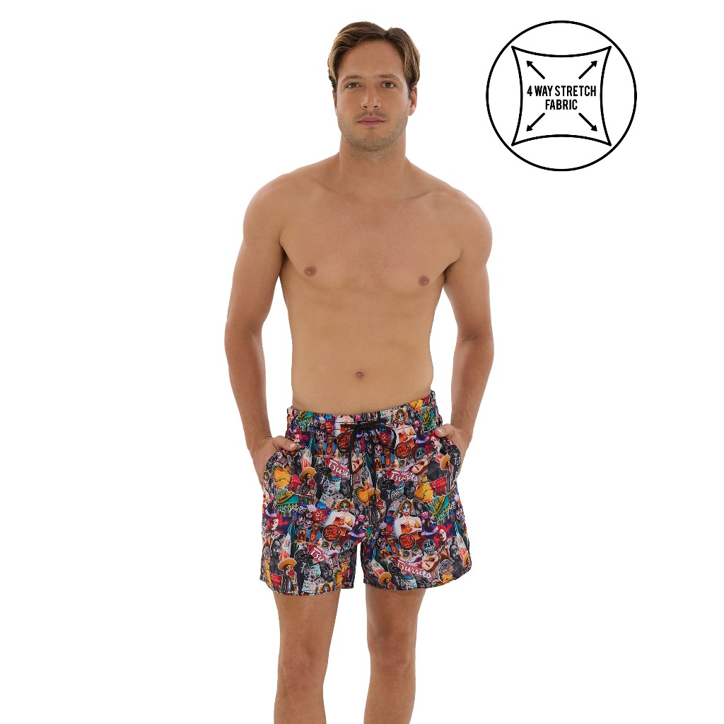 69Slam Boardshort / Celana Pendek Pria MEXICOLLAGE SSBMXG-PM