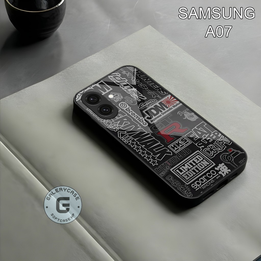 Soft case Glass Samsung A07 Terbaru 2025 - Case Kaca Samsung A07 - Softcase Mewah Elegant full cover