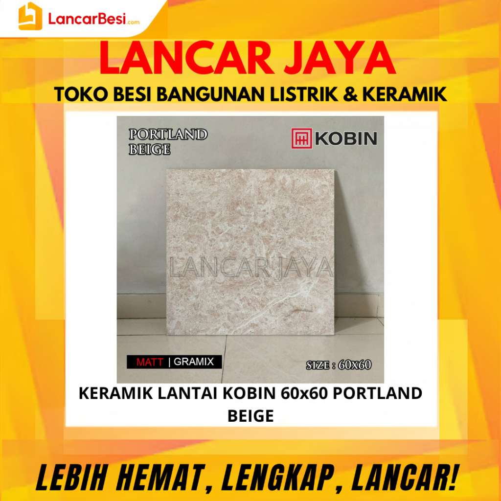 Keramik Lantai Portland Beige 60x60 Kobin Hanya Untuk Area Jogja & Sekitarnya