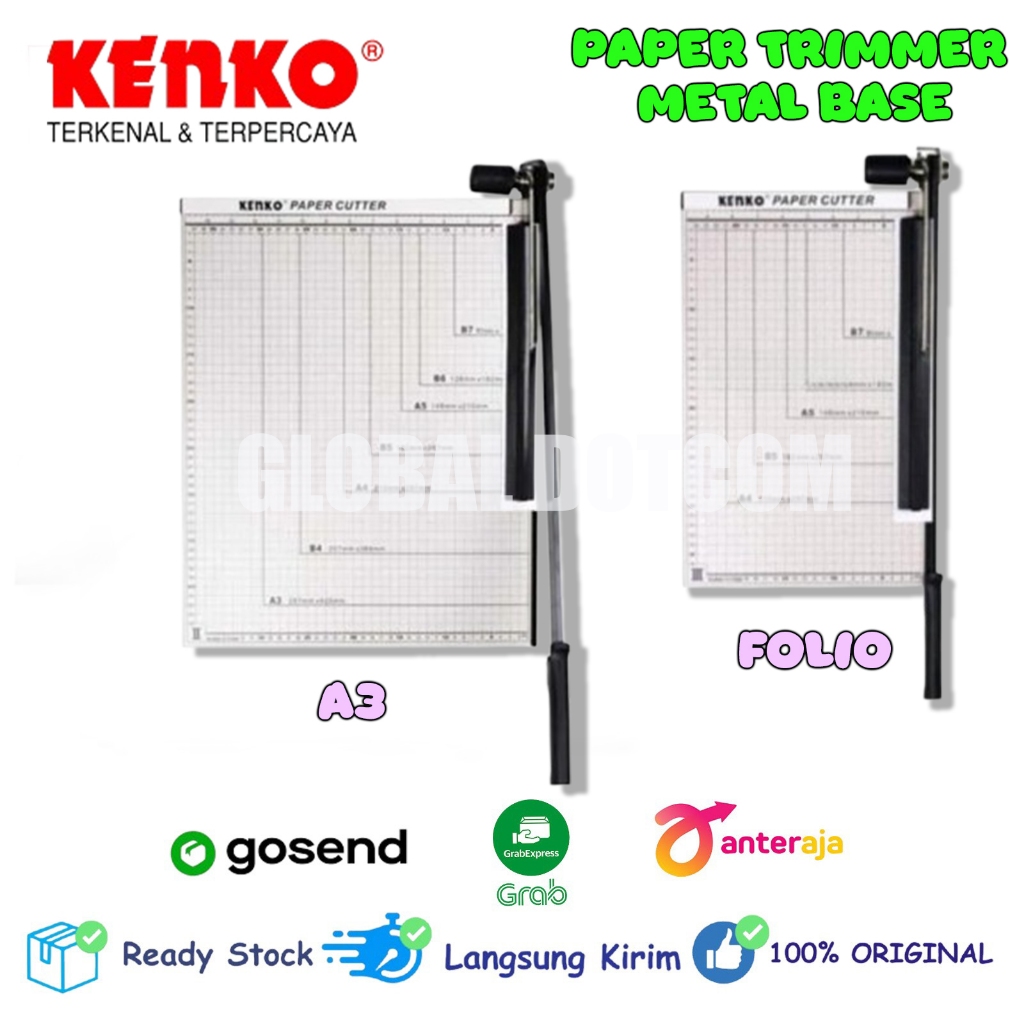 

KENKO PAPER CUTTER A3 & FOLIO Original Pemotong Kertas Paper Trimmer Metal Base Potong Kertas Kantor Sekolah