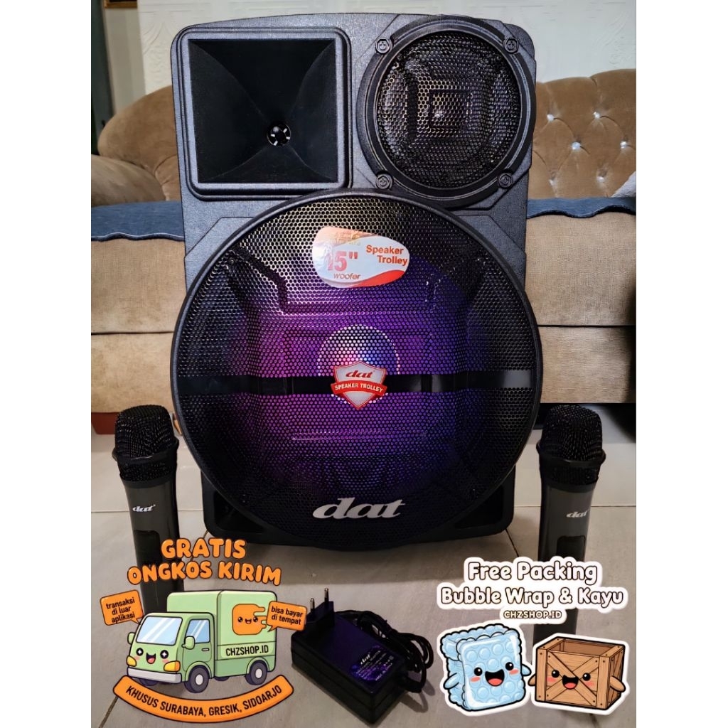 TANPA KARDUS DAT DT153 Speaker Troli 15 inch DT 153 Trolley Speaker 15inch