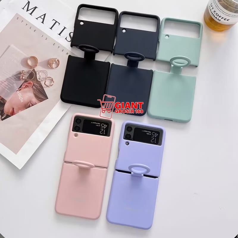 HARD CASE MATTE + RING HOLDER SAMSUNG Z FLIP 5 SAMSUNG Z FLIP 4 SAMSUNG FLIP 3