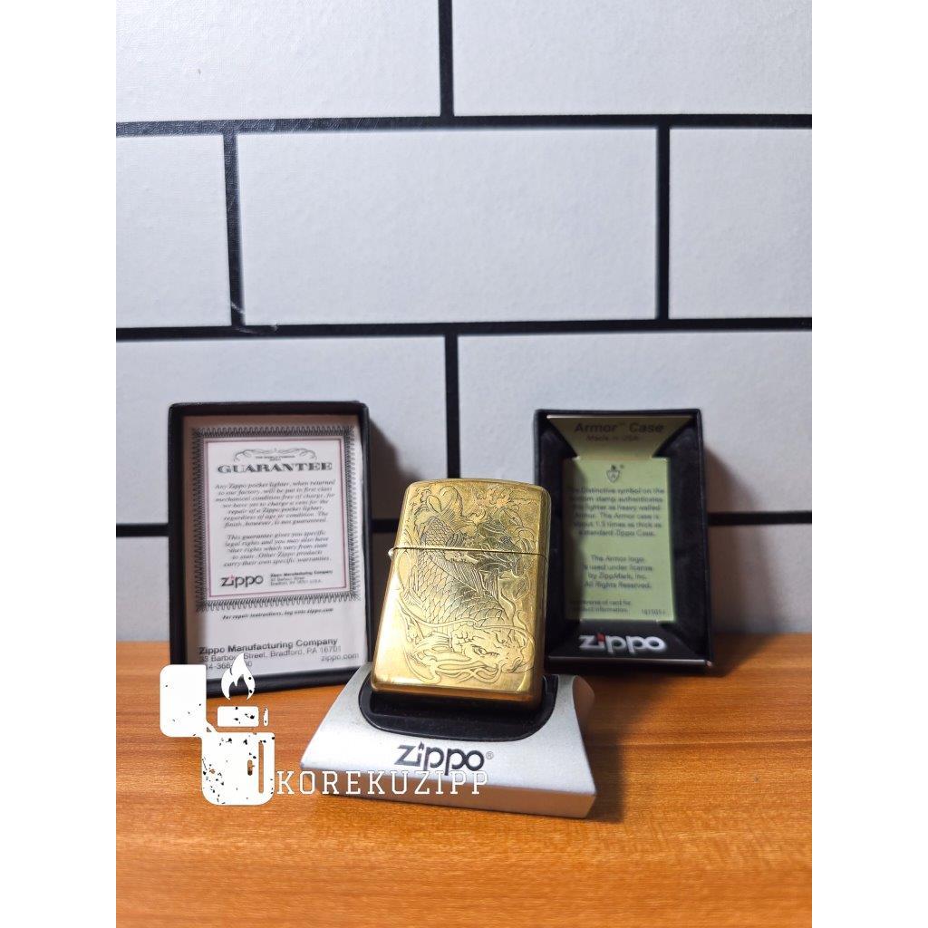 ZIPPO GOLD FISH ARMOR BRADFORD TING SOUND WITH SEAL ORANGE