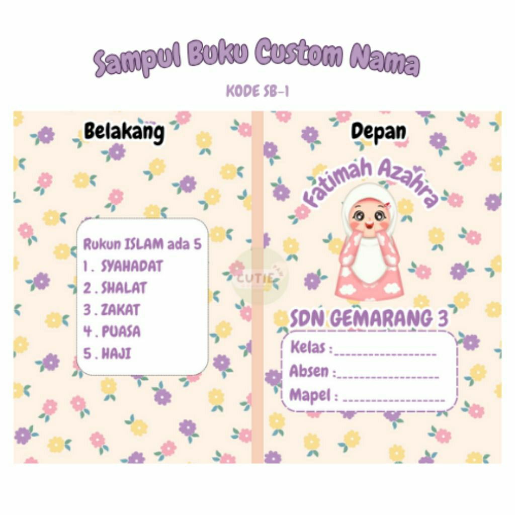 

Sampul Buku Nama Custom Estetik (Isi 10 Lembar)