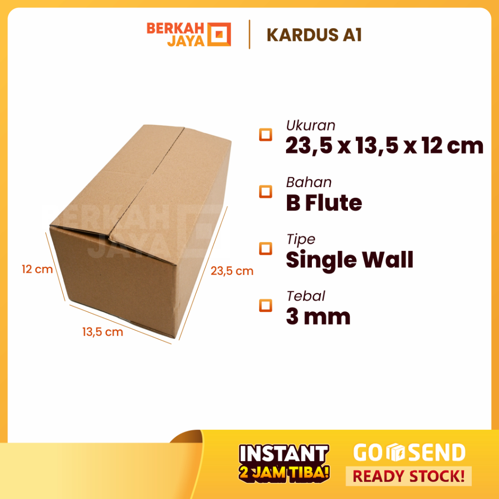 

Kardus Polos / Karton Box Packing 23,5x13,5x12 Cm Single Wall, Tebal / Kardus 23.5 x 13.5 x 12 cm / 23,5 x 13,5 x 12 cm / 23.5x13.5x12 cm