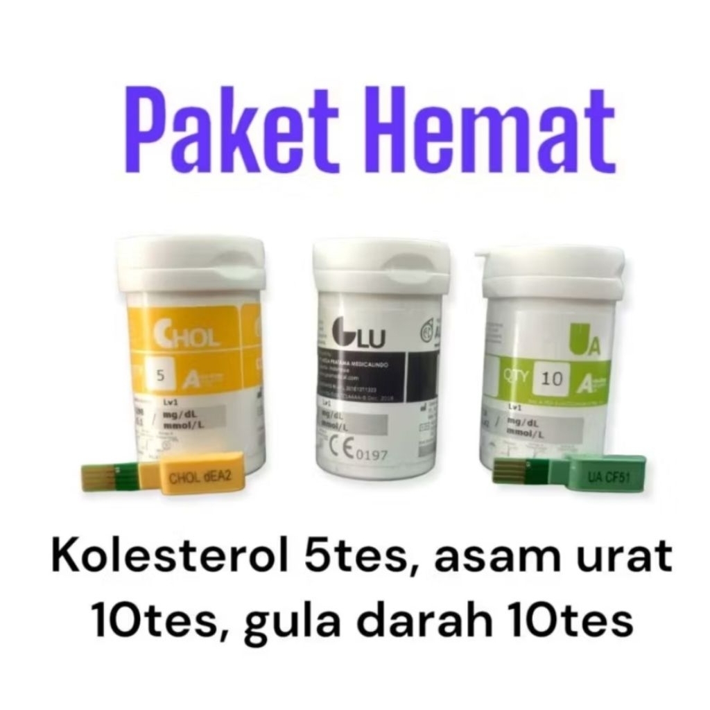 paket hemat isi ulang / refill autocheck 3 in 1 gula darah kolestrol asam urat