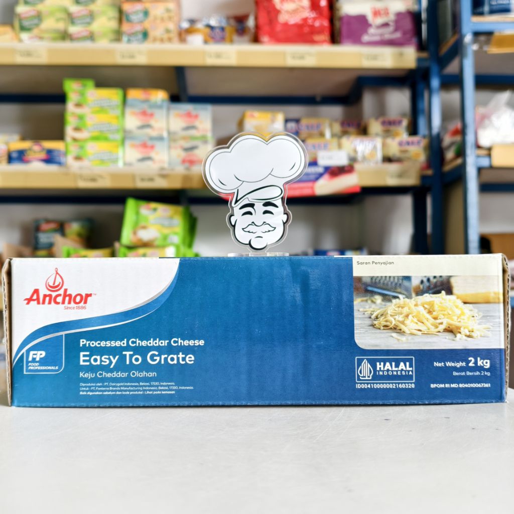 

Anchor Easy To Grate 2Kg / Anchor Cheddar Cheese 2Kg Anchor / Keju Cheddar Anchor