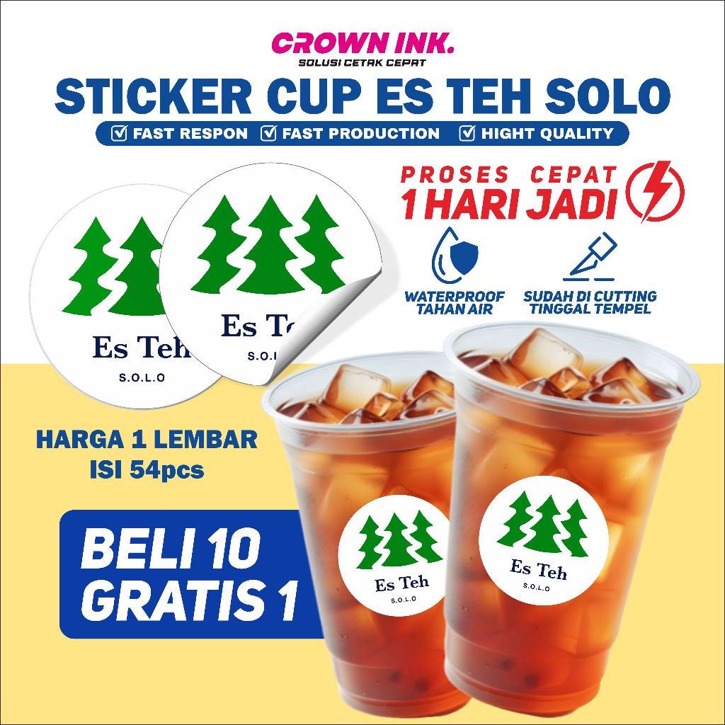 

CETAK STIKER ES TEH SOLO / STICKER CUP ES TEH SOLO