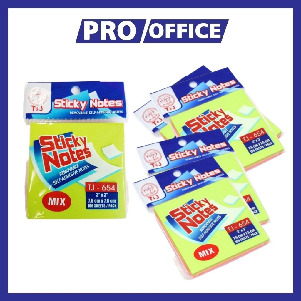 

ProOffice - Stick Note T&J Mix TJ 654 | Sticky Notes Warna Warni Memo Tempel