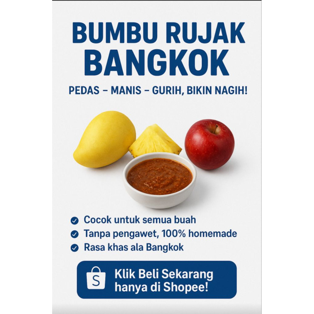 

Sambal Bumbu Rujak Bangkok /Rujak/Rojak Buah Pedas Asin Manis