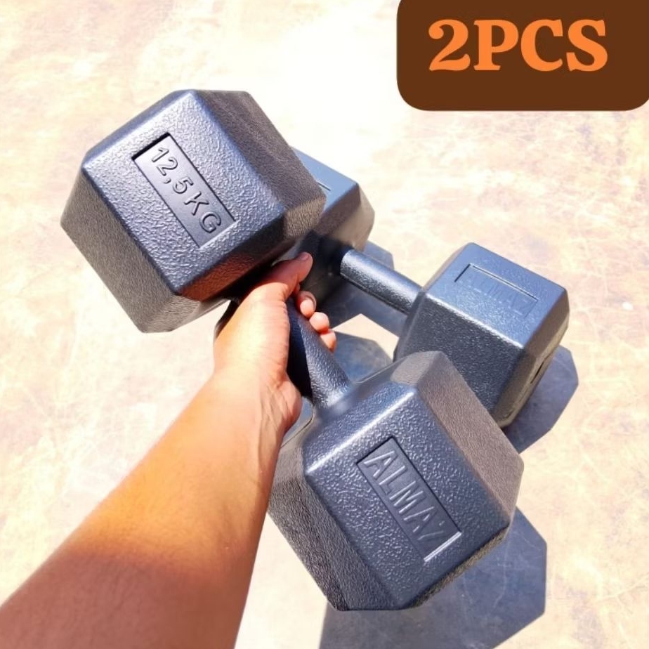 ( 2 pcs ) COVER DUMBELL 12,5 KG HEXAGONAL ( SEPASANG)