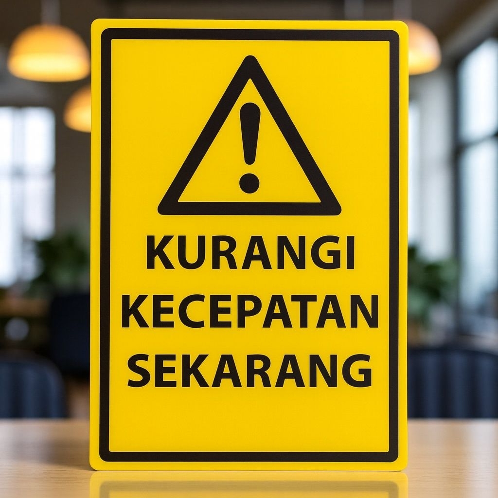 

sign / rambu rambu kurangi kecepatan sekarang