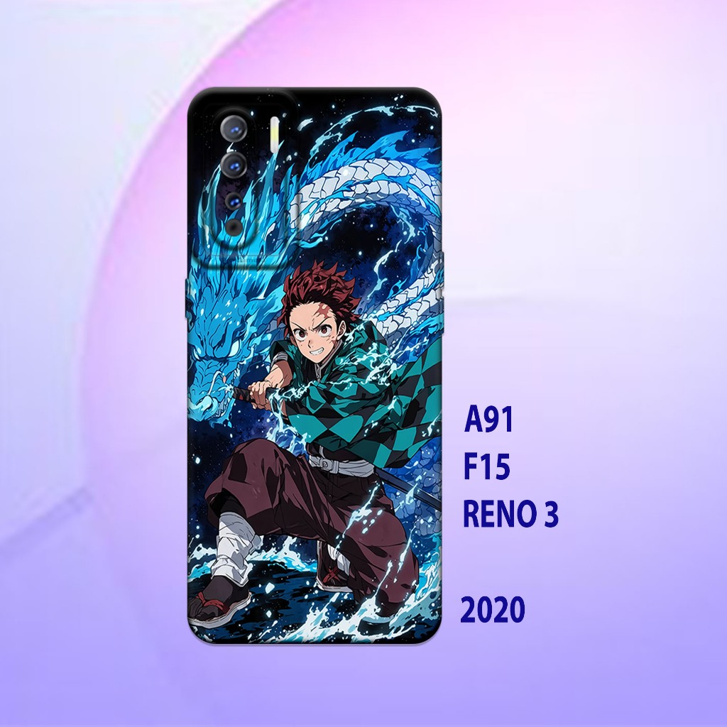 Silikon oppo A91 - oppo F15 - oppo Reno 3 _Casing case Proteksi HP bahan Lentur Tebal  Warna Hitam