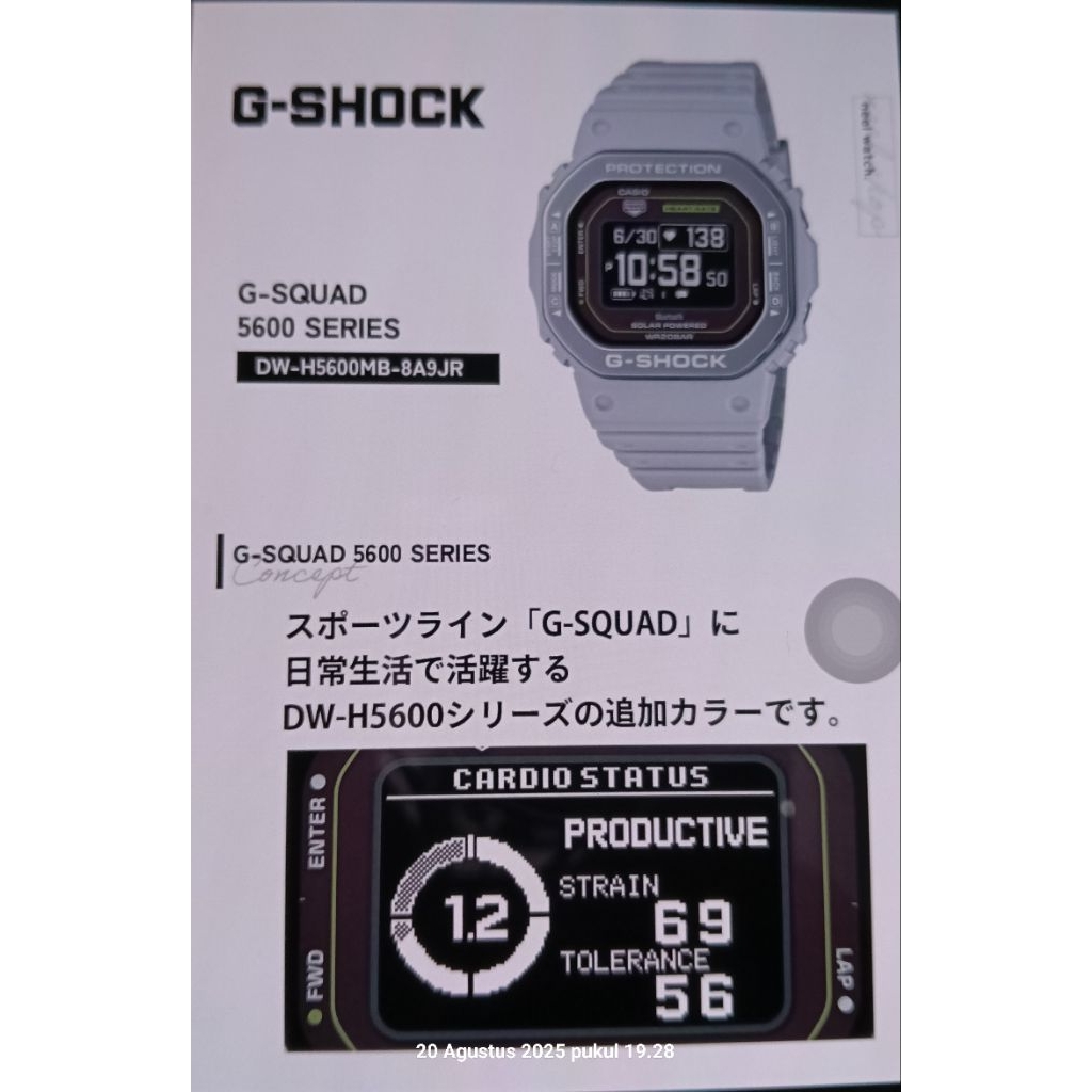 jam tangan smartwatch pria G-shock dw-h5600mb-8a9dr original g-squad Series